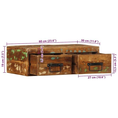 vidaXL Stenska TV omarica 60x30x19 cm trden predelan les Cene
