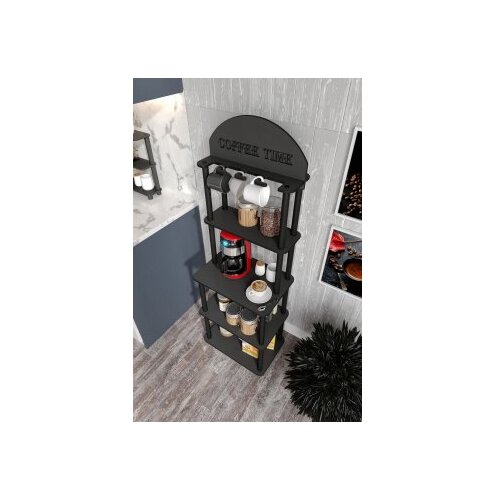 Hanah home Polica za kafu Lungo, 30x50x140 cm, Crna Slike