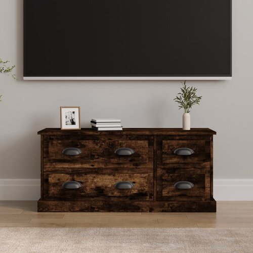 VidaXL TV omarica dimljeni hrast 100x35,5x45 cm inženirski les Slike