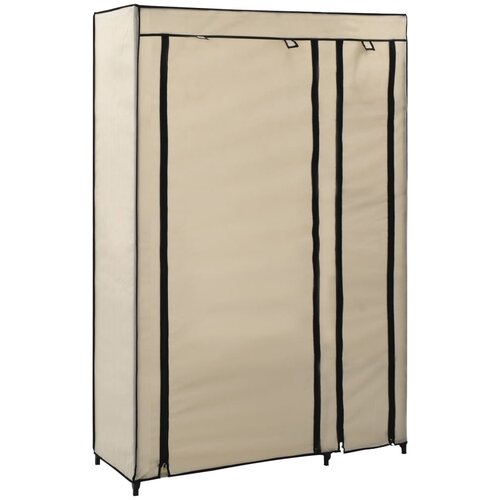 vidaXL zložljiva garderobna omara blago 110x45x175 cm krem Cene