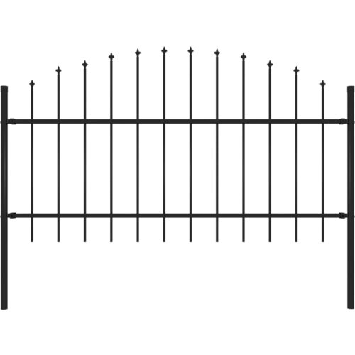 vidaXL Vrtna ograja s koničastimi vrhovi jeklo (1-1,25)x1,7 m črna, (20766066) Cene