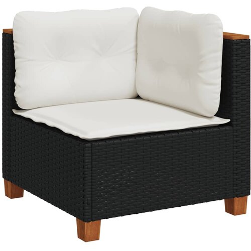  10-dijelni set vrtnih sofa s jastucima crni od poliratana Crna 63.5 x 63.5 x 62 cm Slike