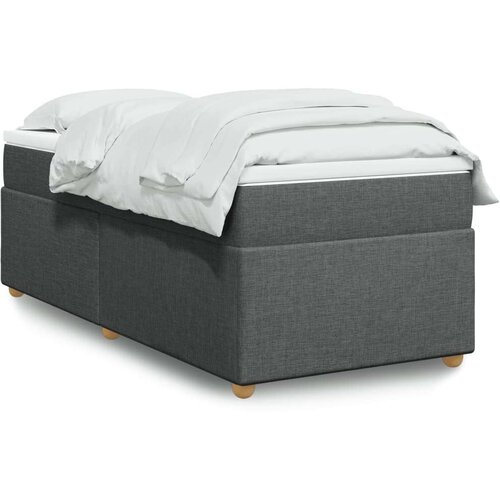VidaXL Krevet s oprugama i madracem tamnosivi 90 x 190 cm od tkanine Slike