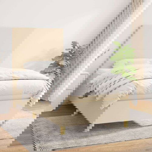  Box spring postelja z vzmetnico krem 80x200 cm blago, (20892721) Cene