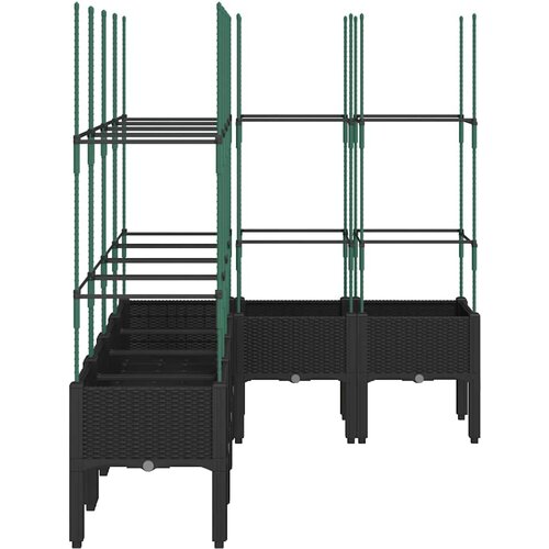  Vrtna sadilica s re&amp;scaron;etkom crna 160 x 120 x 142,5 cm PP Slike