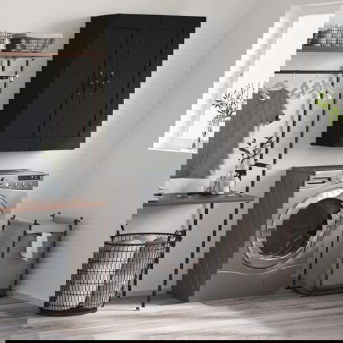 vidaXL Stenska omarica črna 69,5x34x90 cm inženirski les Cene