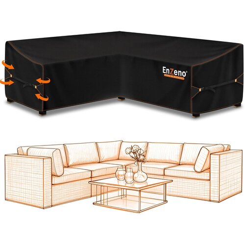 ENZENO L-prevleka za vrtno kotno garnituro 255&amp;times;255&amp;times;87cm Slike