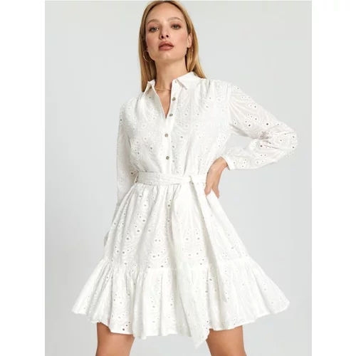 Sinsay ženska mini haljina s rupičastim vezom 1068Z-01X