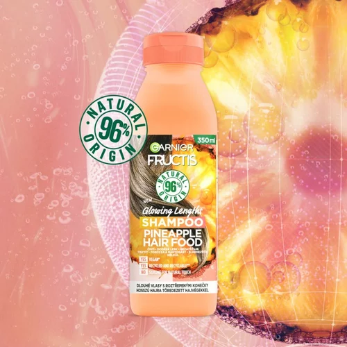 Garnier Fructis Hair Food Pineapple šampon za dolge lase z razcepljenimi konicami 350 ml za ženske
