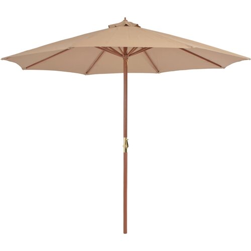 vidaXL Zunanji senčnik z lesenim drogom 300 cm taupe barve Cene