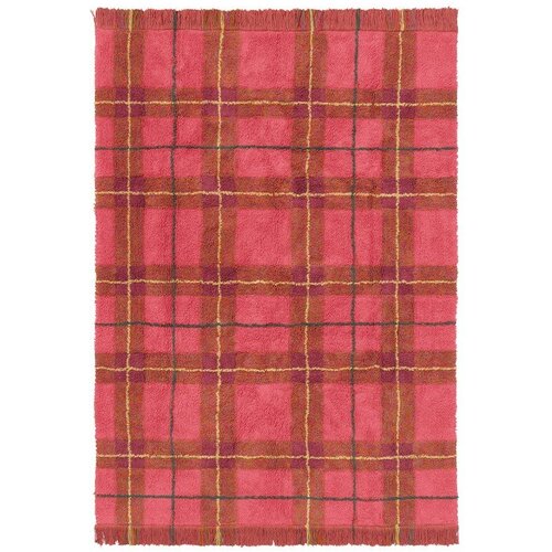 Lorena Canals Crveni periv/ručno rađen pamučan tepih 90x120 cm Tartan Vintage Red – Cijene