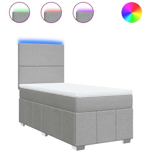 Maison Chic Box spring postelja - Vzmetna postelja z vzmetnico svetlo siva 80x200 cm blago SL4990, (21900120) Cene