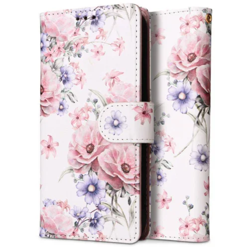 Onasi preklopna torbica Wallet denarnica Fancy Diary Samsung Galaxy A55 - Flower bela