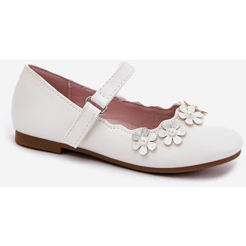 EVENTO Children's Ballet Flats With Flowers White Landgia Cene