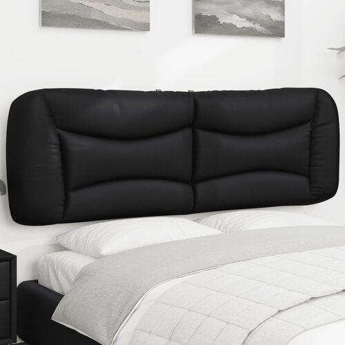 VidaXL Jastuk za uzglavlje crni 160 cm od umjetne kože Slike