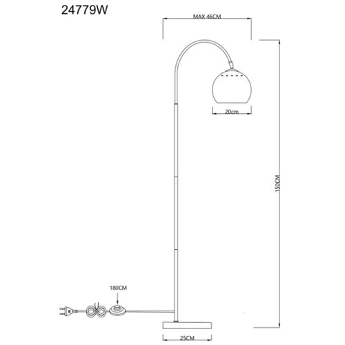 Globo 24779W - Stojeća lampa BENNO 1xE27/60W/230V, bela Slike