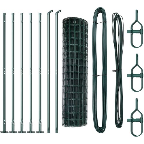 vidaXL Euro Ograda s 7 Flanširanih Stupova 1x10 m, Galvanizirani Čelik Cijene