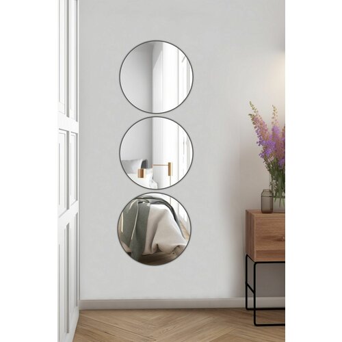 HANAH HOME round - triple - diameter: 30 cm - silver silver mirror Cene