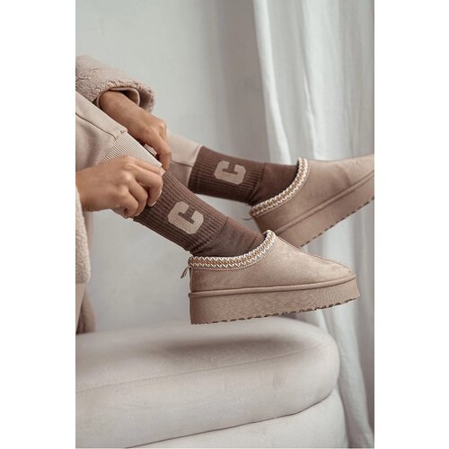 Milena Women's frosted socks with letter C brown Cijene
