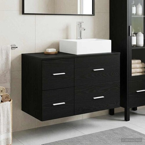  Set namje&scaron;taja za kupaonicu 2 kom. Crni hrast Konstruirano drvo Crna 49,5 x 41 x 79,5 cm Cijene