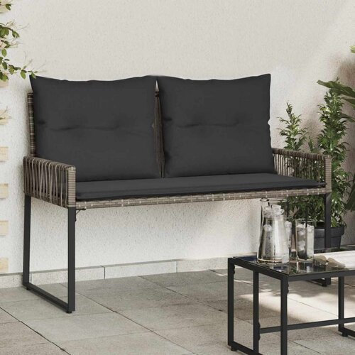  Zunanja klop z blazino 4 pcs Siva in temno siva poli ratan, (5000273120) Cene