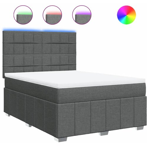 Maison Chic Box spring postelja - Vzmetna postelja z vzmetnico temno siva 160x200 cm blago SL4859, (21902817) Cene