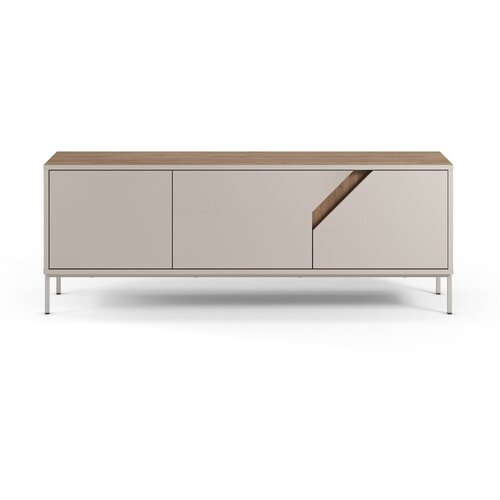 Marckeric Kremno bela/naravna komoda v hrastovem dekorju 150x55x35 cm Lilou &amp;ndash; Slike
