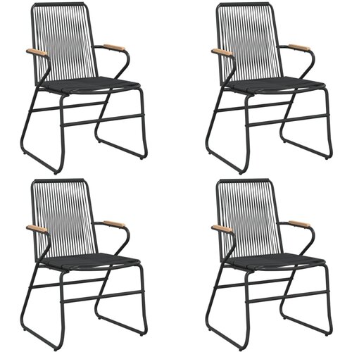 Maison Chic Vrtni stoli - Stol za vrt 4 kosi črni 58x59x85,5 cm PVC ratan JS1537, (21877557) Cene