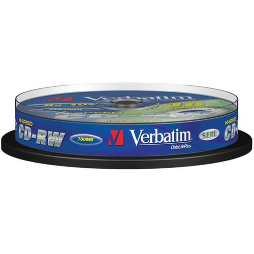 Verbatim CD-RW 700MB, 8-10x, prepisljiv, hengeren (10db) Slike