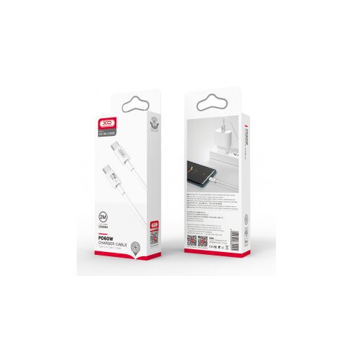 XO Kabel USB-C na USB-C NB-Q190B 2m 60W bel, (20441932) Cene