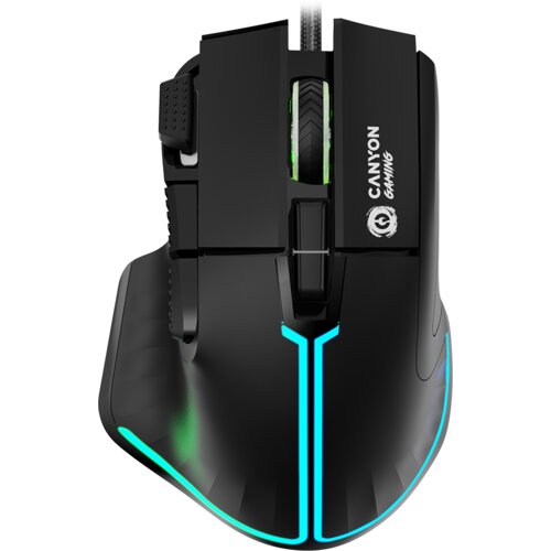 Canyon Fortnax GM-636, 9keys Gaming wired mouse,Sunplus 6662, DPI up to 20000, Huano 5million switch, RGB lighting effects, 1.65M braided cable, ABS material. size: 113*83*45mm, weight: 102g, Black Cijene