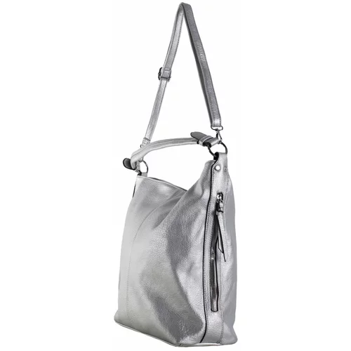 Fashion Hunters Silver city shoulder bag with a detachable strap