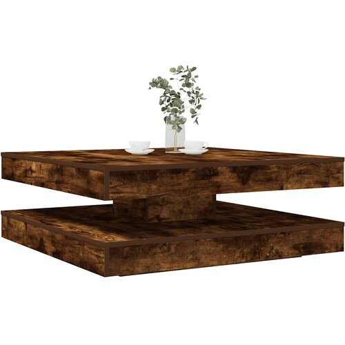 vidaXL Klubska mizica dimljeni hrast 90x90x34,5 cm Cene