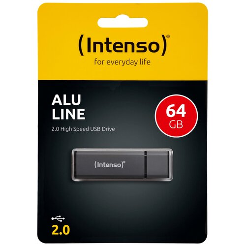 (Intenso) USB Flash drive 64GB Hi-Speed USB 2.0, ALU Line - USB2.0-64GB/Alu-a Cene