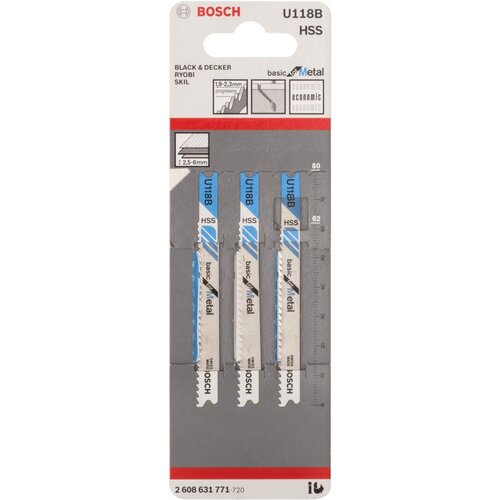 Bosch list ubodne testere u 118 b basic for metal - pakovanje 3 komada - 2608631771 Slike