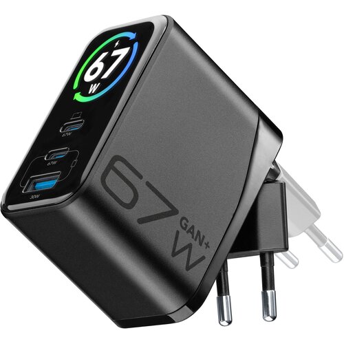 Cellular Line kućni punjač, GAN+, Powerview IQ, 2x UCB-C/USB-A, Kabel C-C, 67W Cene