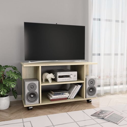 VidaXL TV omarica s kolesci sonoma hrast 80x40x40 iverna plo&amp;scaron;ča Slike