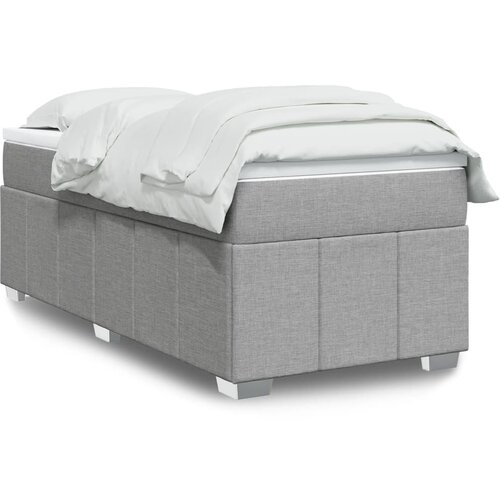vidaXL Box spring postelja z vzmetnico svetlo siva 80x200 cm blago Cene