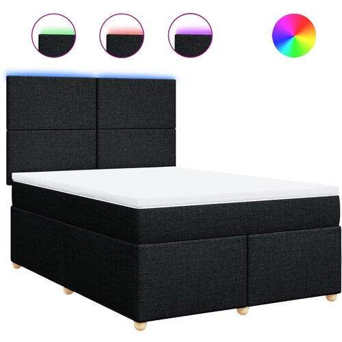 Maison Chic Box spring postelja - Vzmetna postelja z vzmetnico črna 140x200 cm blago SL17257, (21882387) Cene