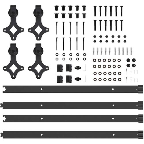VidaXL Pribor za klizna vrata 152,5 cm čelični crni Slike