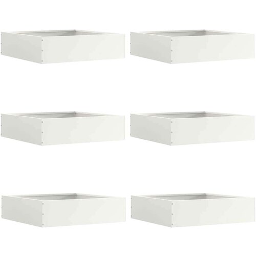 VidaXL Ograda oko Travnjaka 6 pcs Bijelo 50 x 50 x 13 cm Čelik Slike