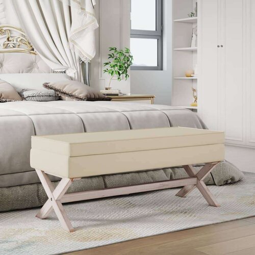 vidaXL Tabure za pohranu bež 110 x 45 x 49 cm od tkanine Cene