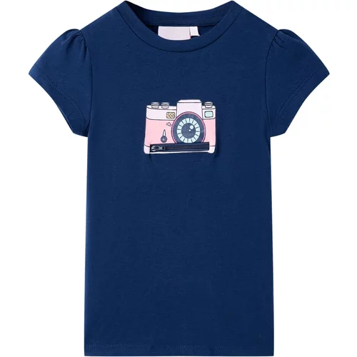 vidaXL Otroška majica s kratkimi rokavi mornarsko modra 140