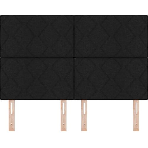  LED glava kreveta Crna 160 cm tkanina Slike