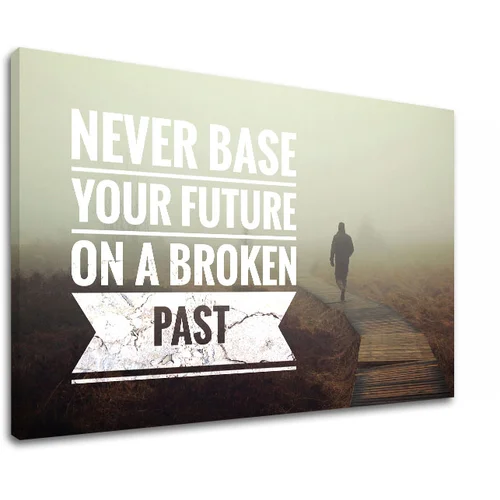  Motivaciona slika na platnu Never base your future_001