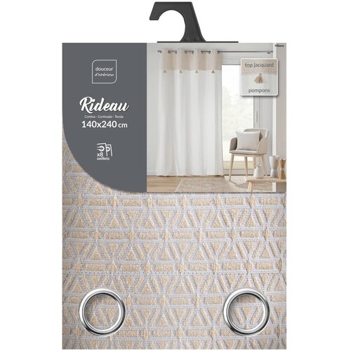 Douceur d int&amp;eacute;rieur Bela/bež zavesa iz me&amp;scaron;anice bombaža 140x240 cm Milano &amp;ndash; Slike