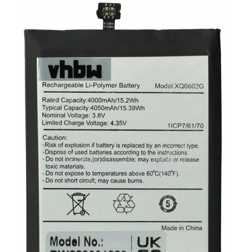 VHBW Baterija za Caterpillar CAT S62 Pro, 4000 mAh
