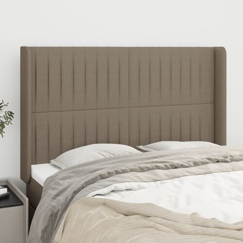 The Living Store Vzglavje z ušesi taupe 147x16x118/128 cm blago - Vzglavje, (21660463) Cene