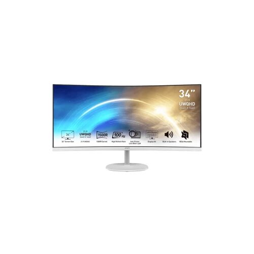 MSI PRO MP341CQWDE LED zaslon Energetska učinkovitost 2021 G (A - G) 86.4 cm (34 palac) 3440 x 1440 piksel 21:9 1 ms Di Cijene