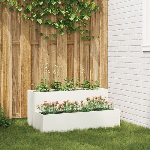 vidaXL Vrtna sadilica Bijela Plastika 100 x 60 x 45 cm Izdržljiva Cijene